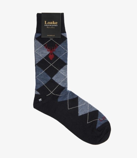 Loake Argyle Socks Strumpor Herr Marinblå | SE6485243
