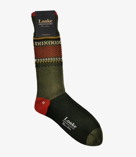 Loake Arran Socks Strumpor Herr Olivgröna | SE7310906
